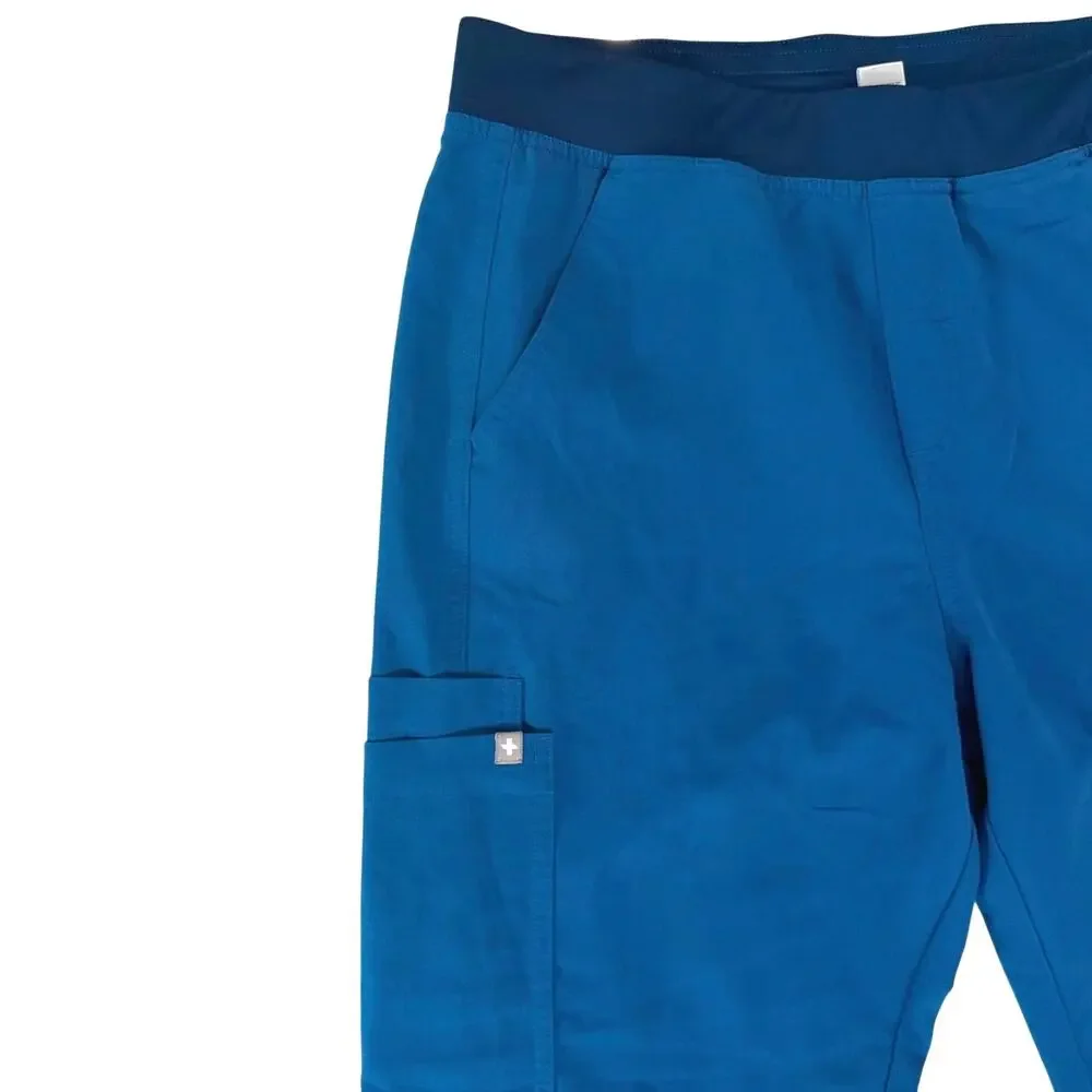 NWOT FIGS Technical Collection Men's Axim Cargo Scrub Pants Blue Size L